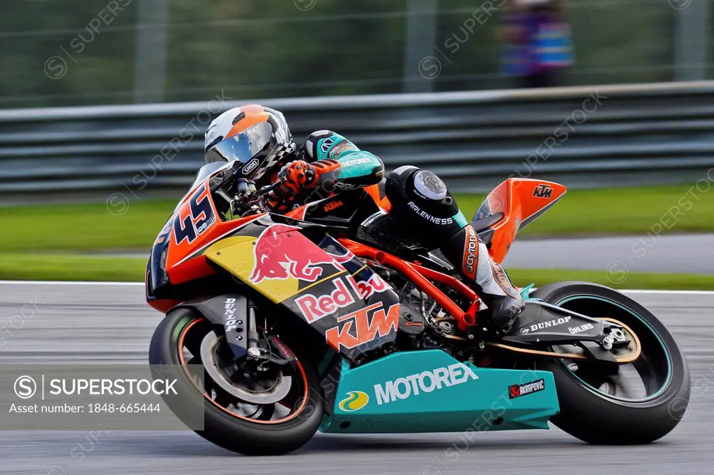 Motorcycle racer Martin Bauer, Austria, competes in the IDM Superbike cup on August 20. 2011 in Zeltweg, Austria, Europe