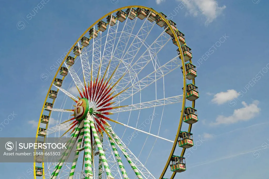 Ferris wheel, Cranger Kirmes carnival, Herne, Ruhr Area, North Rhine-Westphalia, Germany, Europe, PublicGround