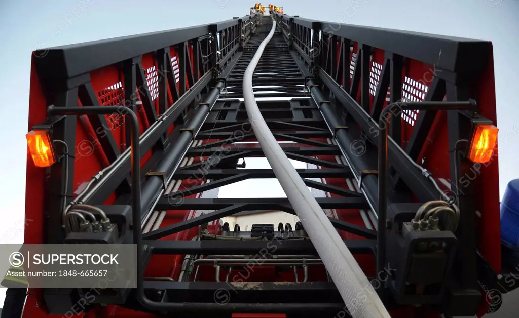 Turntable ladder of the fire brigade