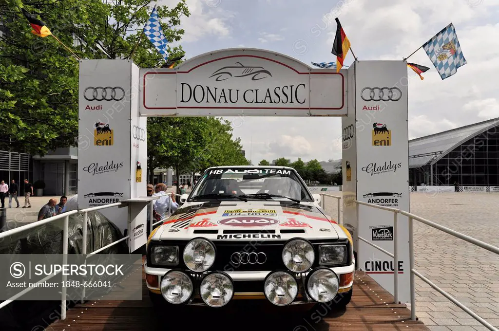 Start and finish of the DONAU CLASSIC 2011 vintage car race, Audi Forum in Ingolstadt, Bavaria, Germany, Europe
