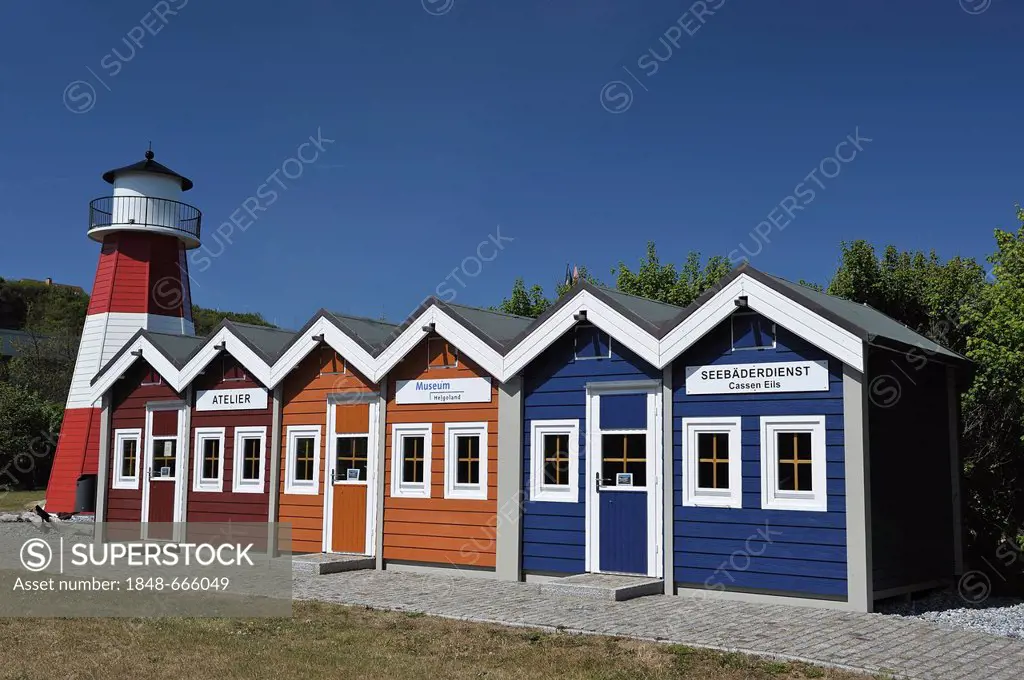 Fisherman's cottages in the Open Air Museum, Helgoland, Schleswig-Holstein, Germany, Europe