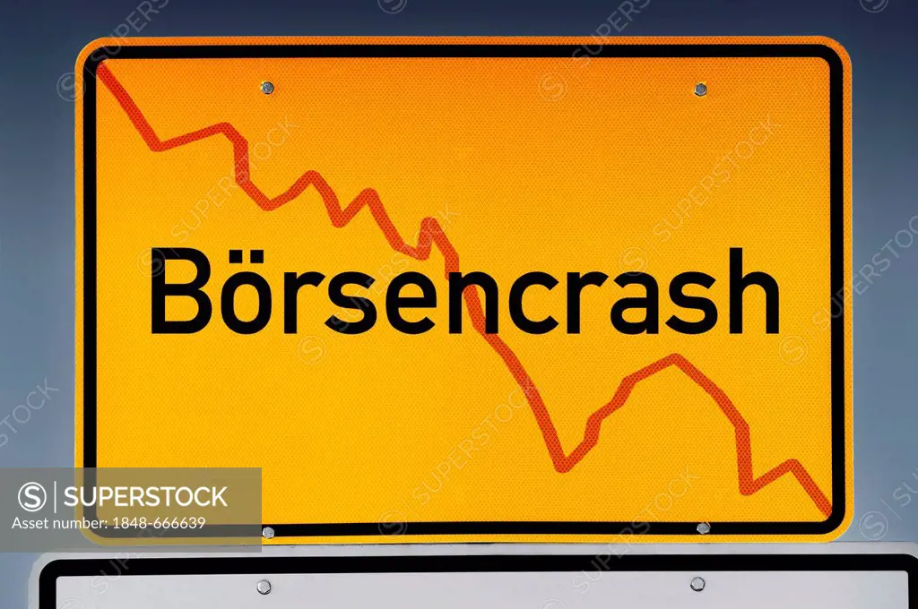 City limits sign Boersencrash or stock market crash