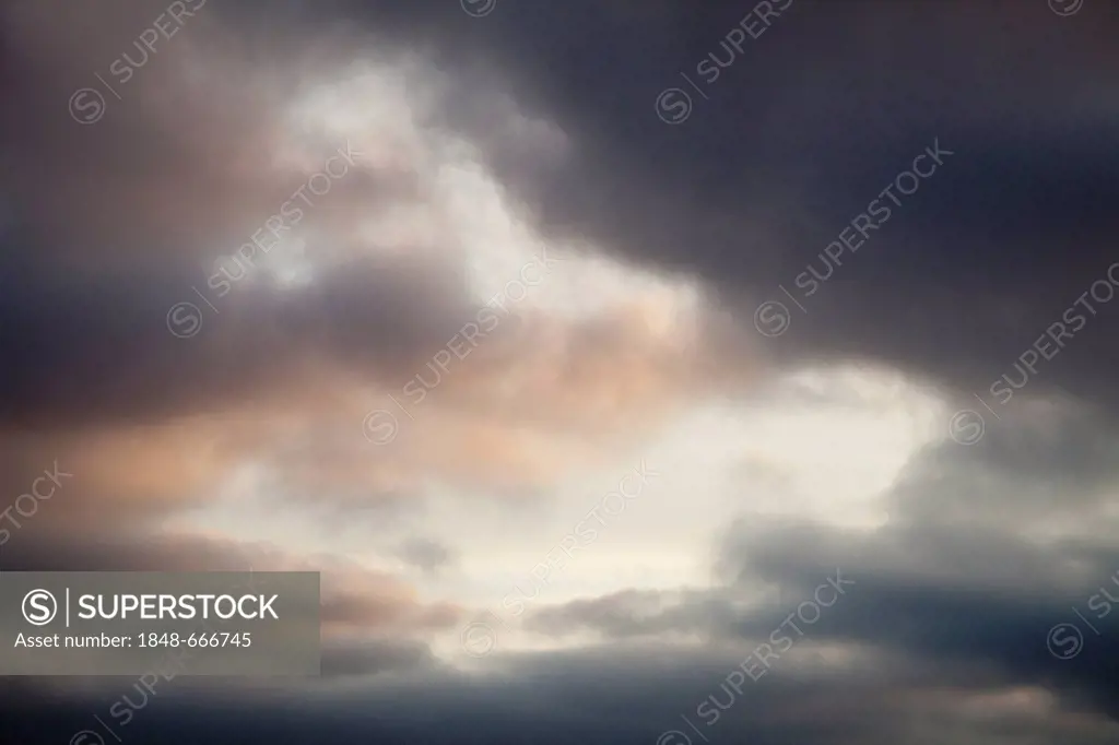 Dark clouds over the Baltic Sea, Flensburg, Flensburg Fjord, Schleswig-Holstein, Germany, Europe, PublicGround