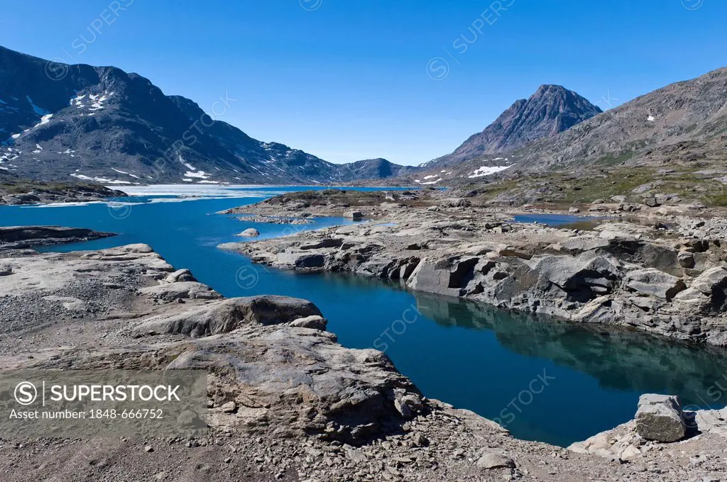Landscape near Tasiilaq, formerly known as Ammassalik, East Greenland, Greenland