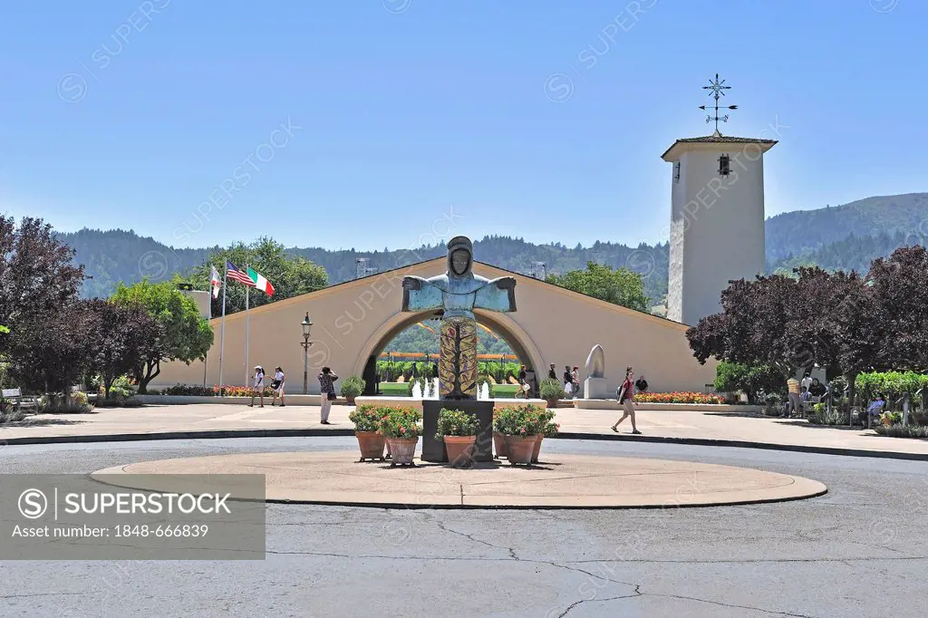 Entrance of the Robert Mondavi Winery, Napa Valley, California, USA