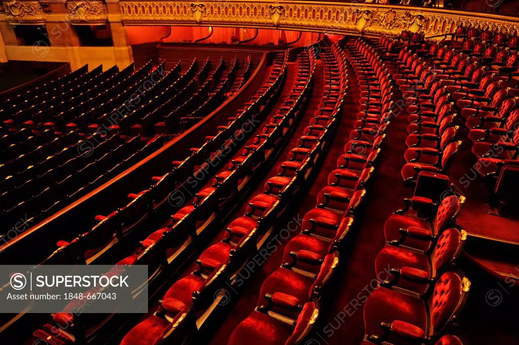 Interior, Salle de Spectacle auditorium, Opéra Palais Garnier opera, Paris, France, Europe