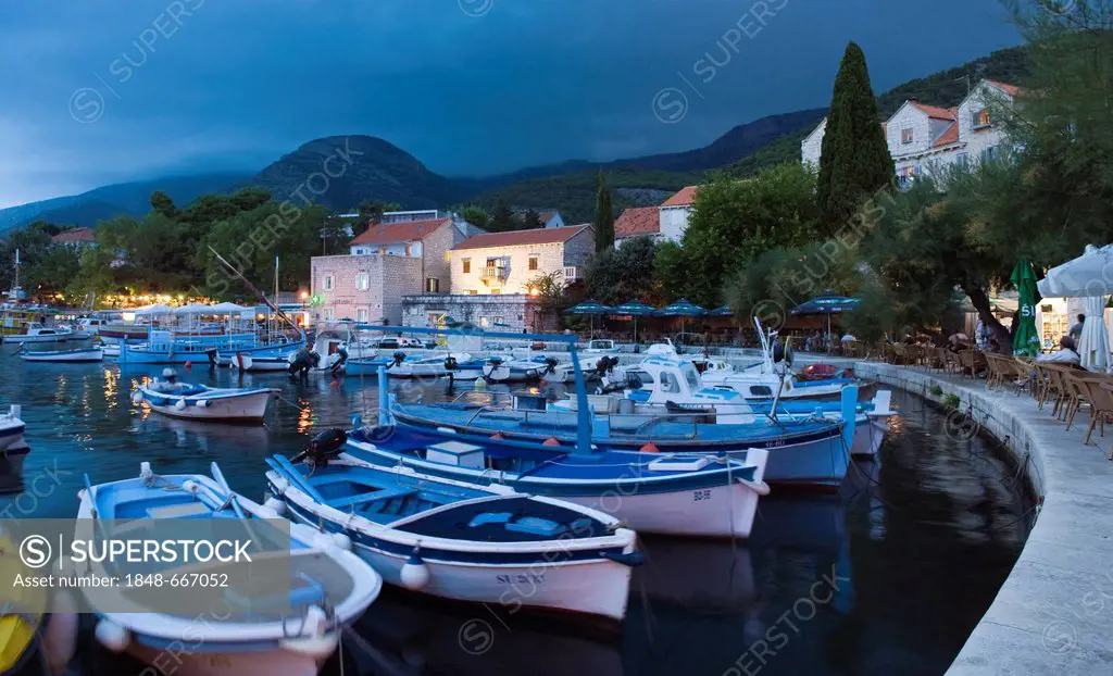 Fishing boats in the port of Bol, Brac Island, Dalmatia, Croatia, Europe