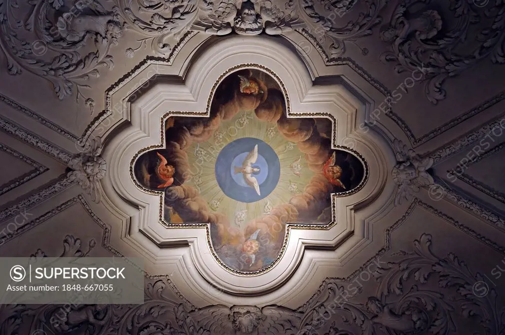 Ceiling painting, Strahov Monastery, Hradcany, Prague Castle District, Prague, Czech Republic