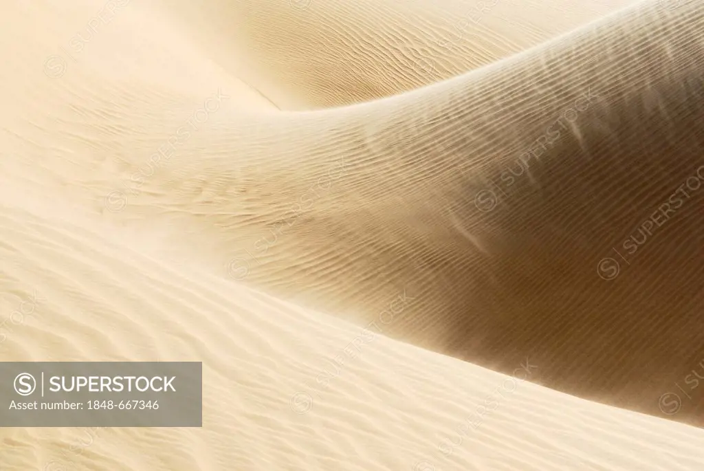 Sand storm, structures in sand, sand dunes between Dakhla Oasis and Kharga Oasis, Western Desert, Egypt, Africa