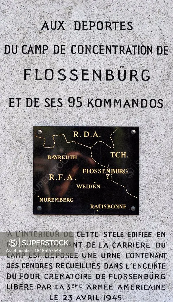 Flossenbuerg Memorial, dedicated to the victims of the Flossenbuerg concentration camp, Pere Lachaise Cemetery, Paris, France, Europe