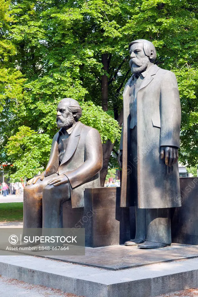 Marx and Engels statue, Marx-Engels-Forum, Berlin, Germany, Europe