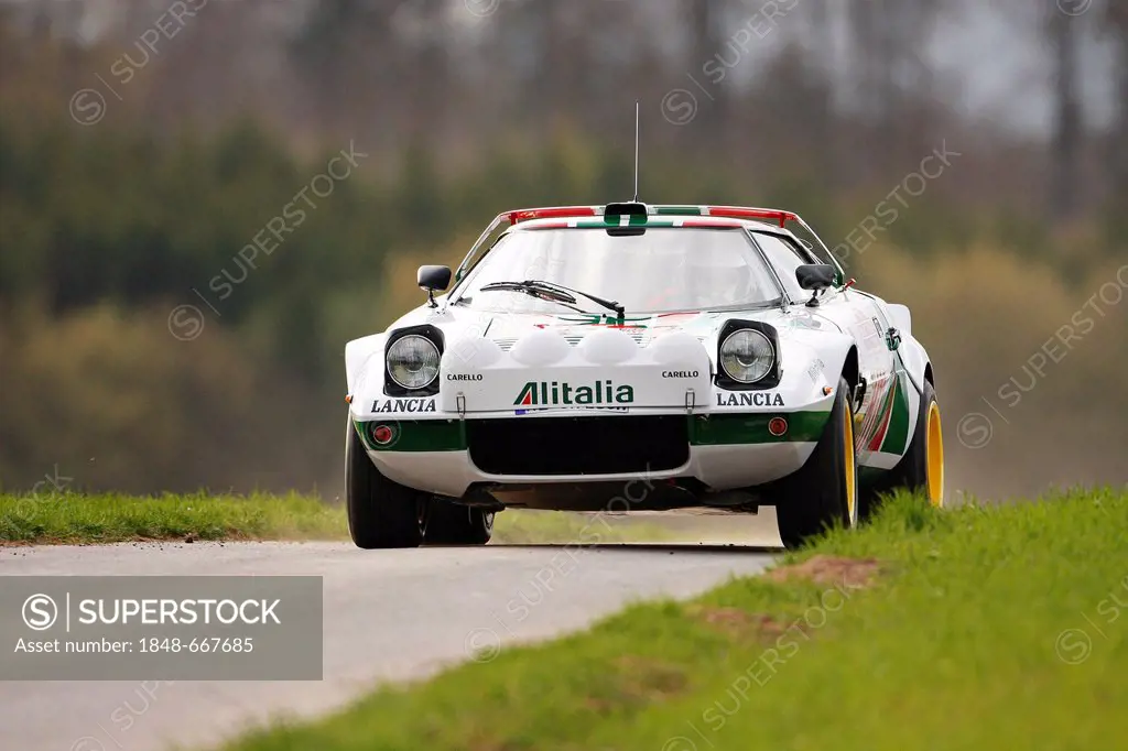 Lancia Stratos, built in 1976, legendary rally car during the German Rally Championship, Rallye Vogelsberg 2011, Hesse, Germany, Europe