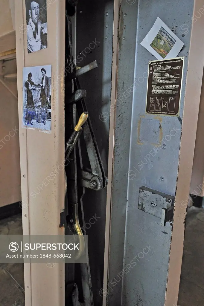 Lever mechanism for closing the gates in prison, Alcatraz Island, California, USA