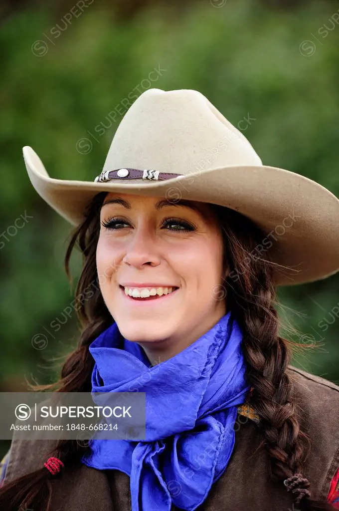 Cowgirl, portrait, Saskatchewan, Canada, North America