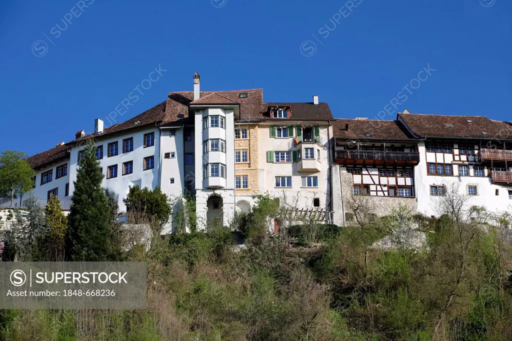 Promontory settlement Regensberg in the Laegern foothills, Zurich, Switzerland, Europe