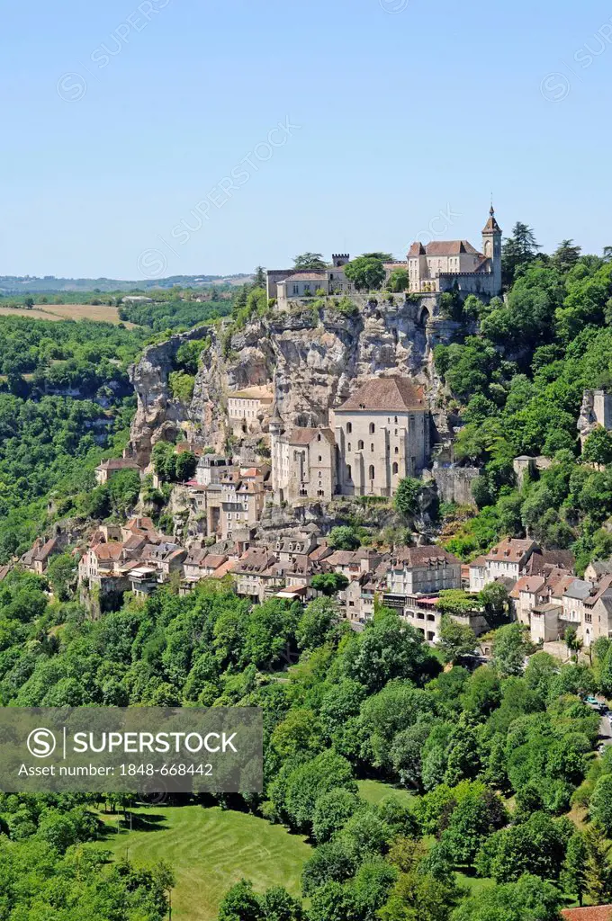 Basilica of Saint-Sauveur, Via Podiensis or Chemin de St-Jacques or French Way of St. James, UNESCO World Heritage Site, Rocamadour pilgrimage site, D...