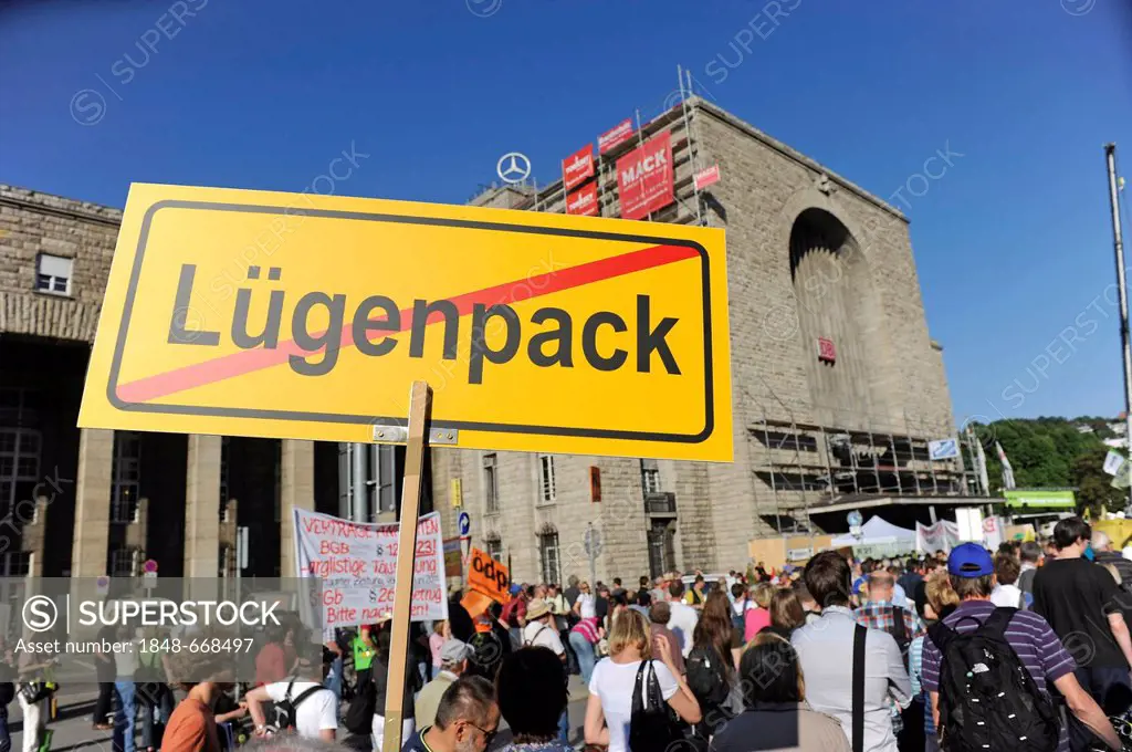 85th Monday demonstration against the Stuttgart 21 railway construction project, few days after a public debate regarding the Stuttgart 21 stress test...