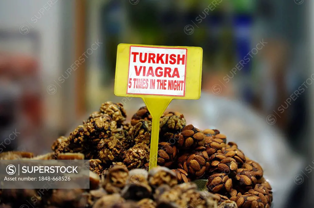 Turkish Viagra, candy with nuts, Egyptian bazar, spice bazar, Misir Carsisi bazar, Eminoenue district, Istanbul, Turkey
