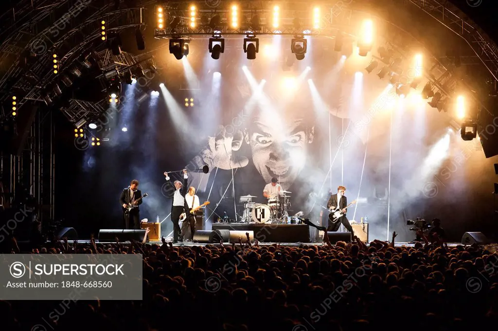 The Swedish band The Hives performing live at the Heitere Open Air festival in Zofingen, Switzerland, Europe