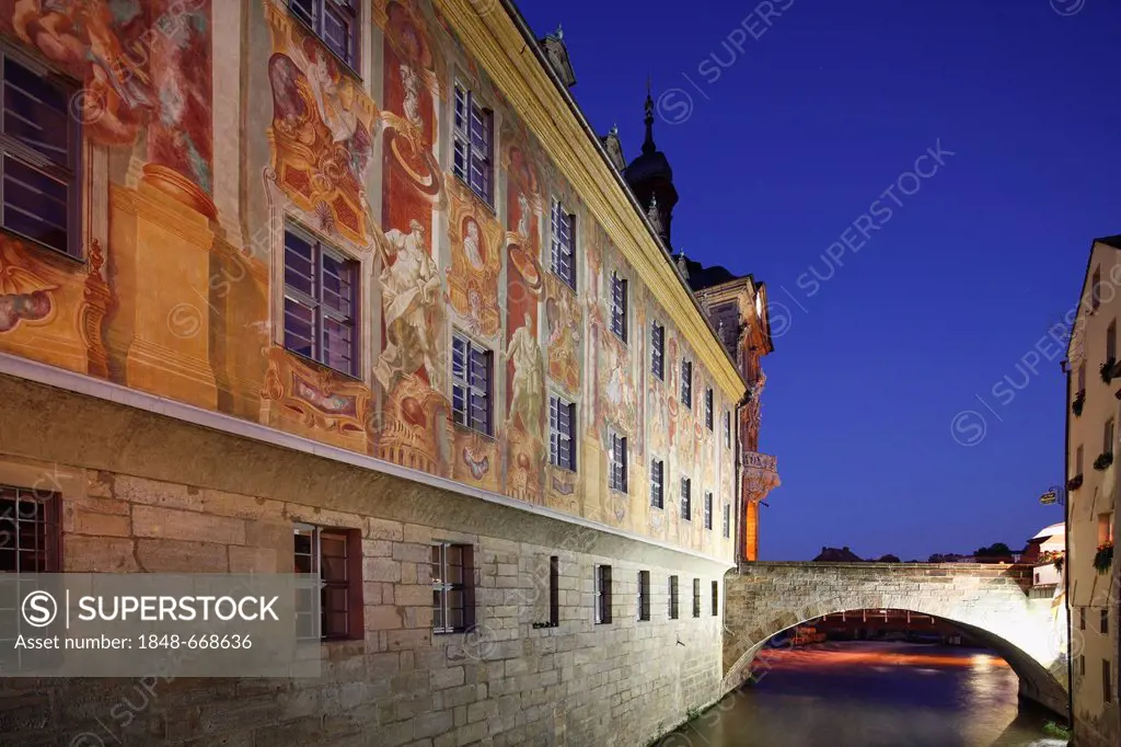 Old Town Hall, west facade, Bamberg, Upper Franconia, Franconia, Bavaria, Germany, Europe, PublicGround