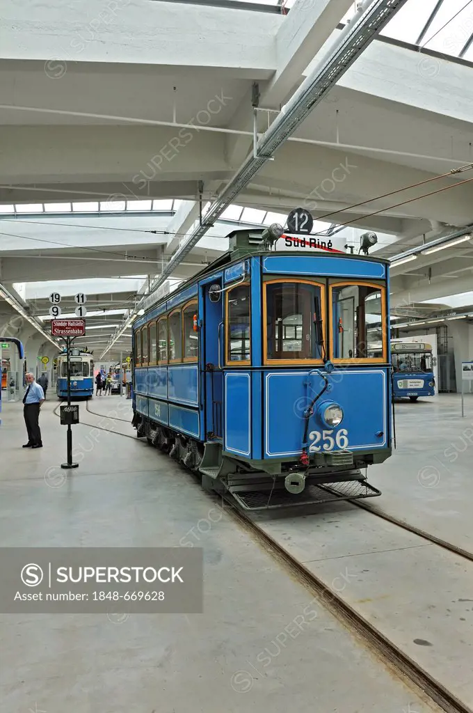 Old tram at the MVG-Museum, Muenchner Verkehrsgesellschaft, MVG, Munich Public Transportation Company, Munich, Bavaria, Germany, Europe