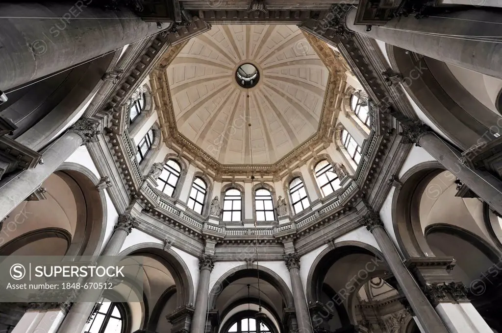 Interior view of the Chiesa Santa Maria della Salute church, Venice, Veneto, Italy, Europe