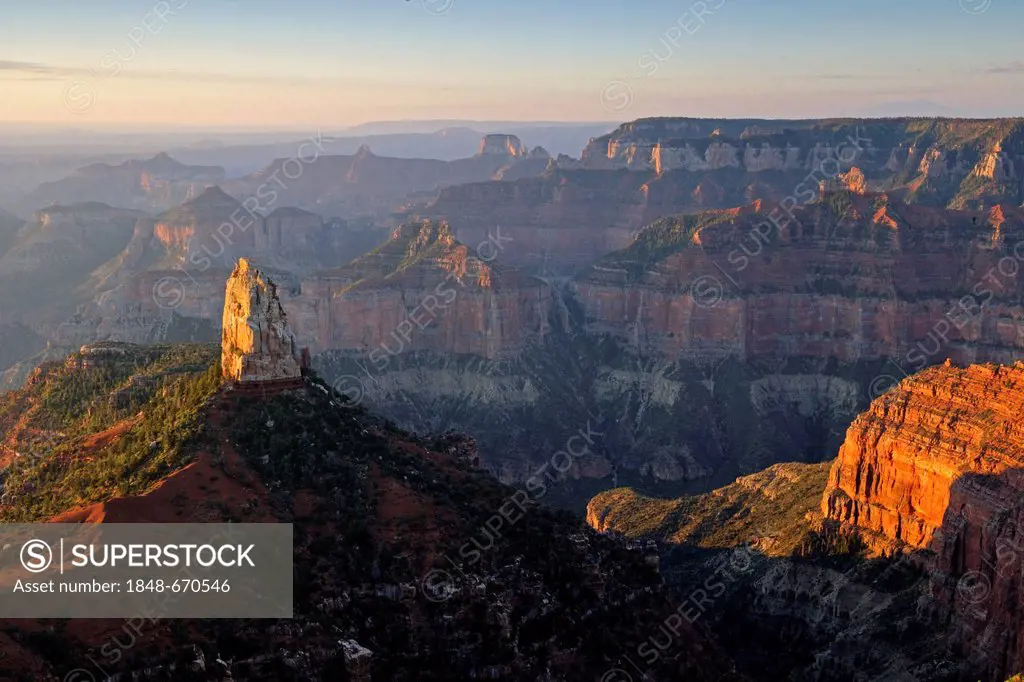 Point Imperial, Mount Hayden, in the morning light, Grand Canyon North Rim, Arizona, USA