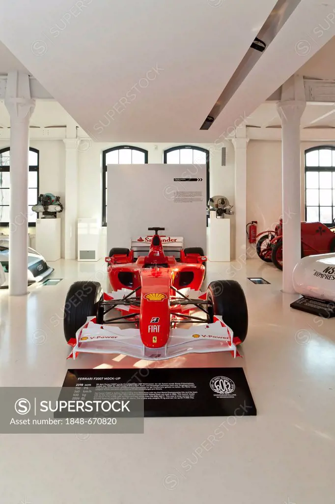 Ferrari F2007 Mock-up from 2006, world champion car of Kimi Raikkonen from 2007, Prototyp Museum Hamburg, Hafencity quarter, Hamburg, Germany, Europe