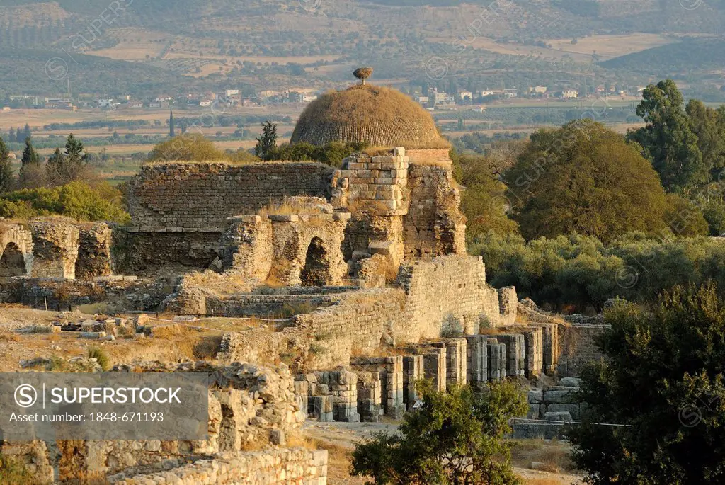 Ruins of Miletus, ruins of Ilyas Bey Mosque near the Greco-Roman amphitheater, near the village of Balat, Aydin Province, South Aegean coast, southwes...