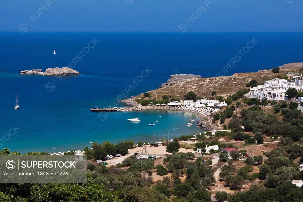 Bay of Lindos, Lindos, Rhodes, Greece, Europe