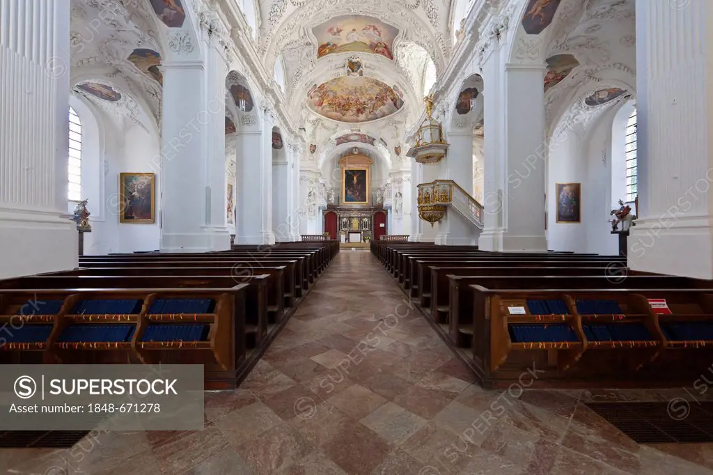 Tegernsee Abbey, a former Benedictine monastery, Tegernsee, Upper Bavaria, Bavaria, Germany, Europe, PublicGround