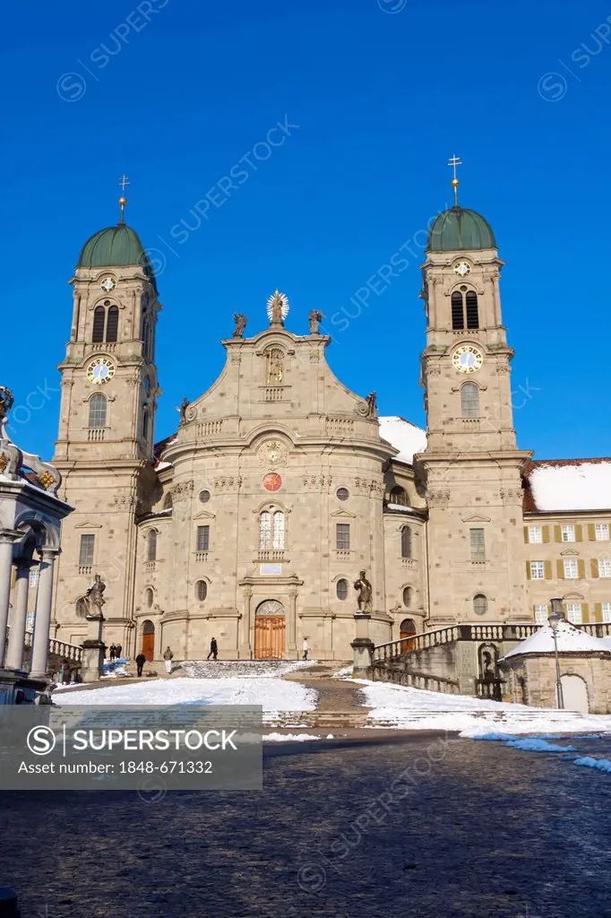 Benedictine Einsiedeln Abbey, monastery, place of pilgrimage, Einsiedeln, Canton of Schwyz, Switzerland, Europe