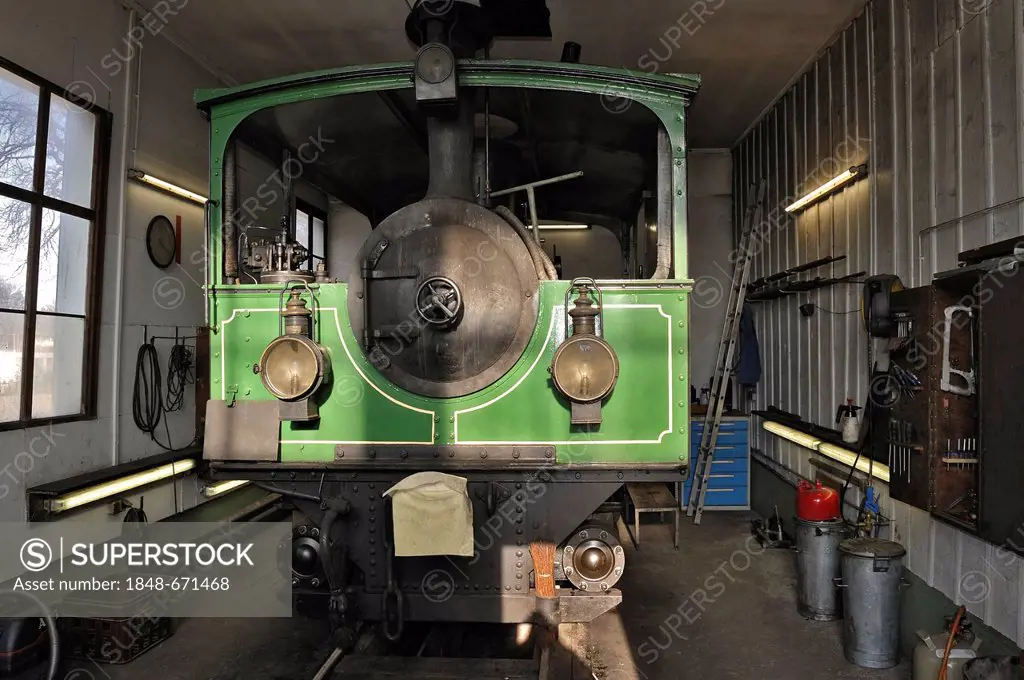 Steam locomotive of the Chiemsee-Bahn train from 1887, Bavaria, Germany, Europe