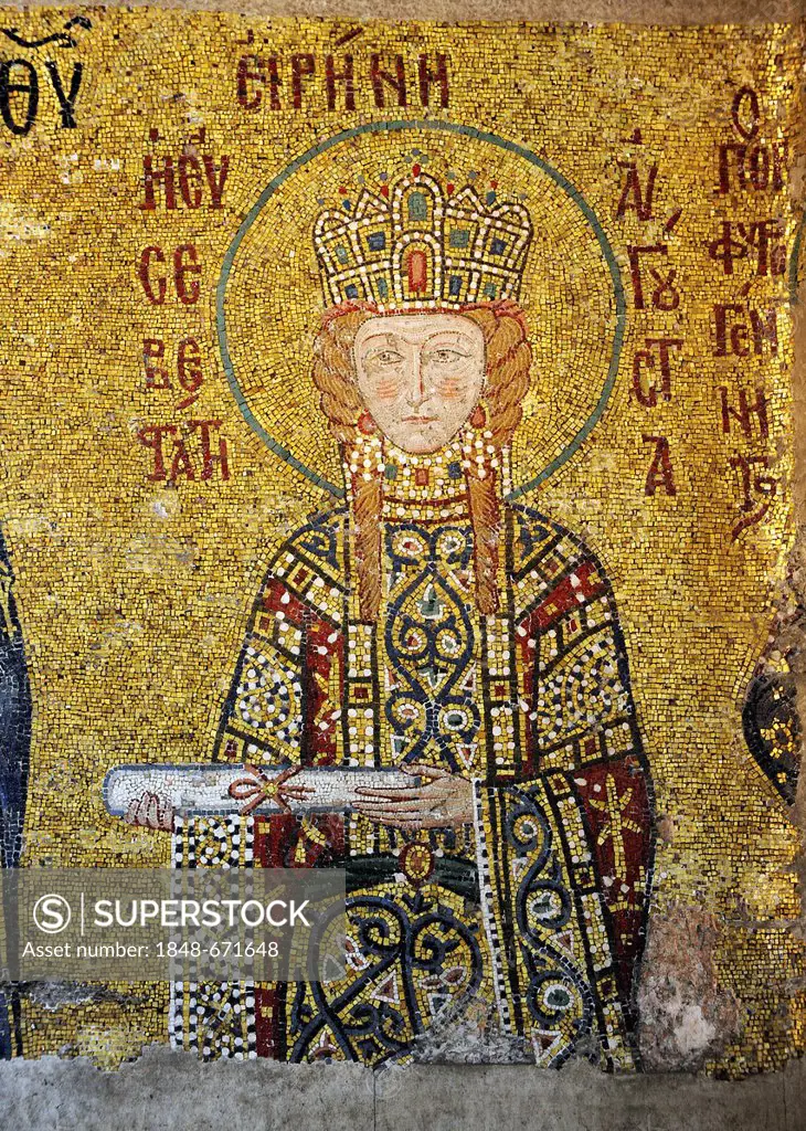 Mosaic, Empress Irene, Hagia Sophia, Ayasofya, Istanbul, Turkey
