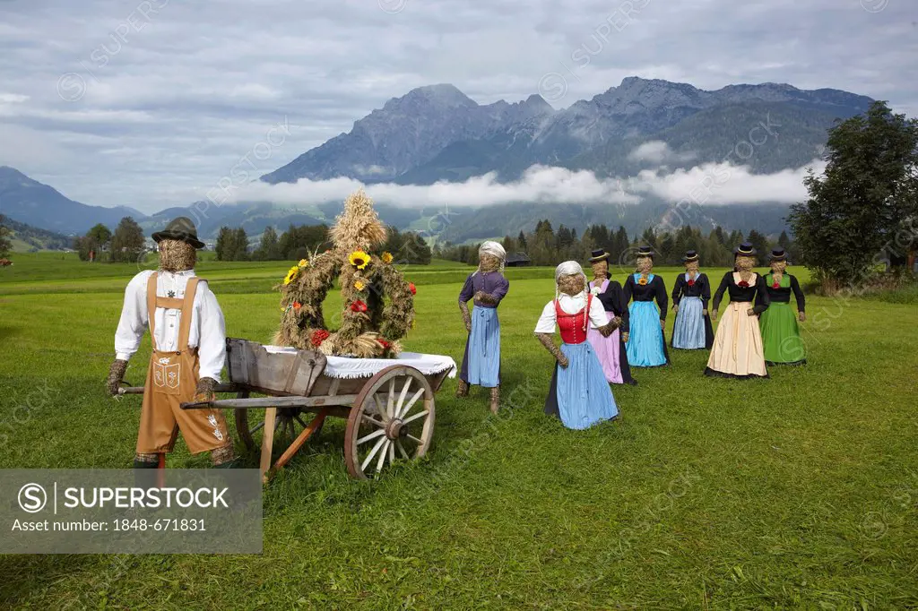 Scarecrows in Saalfelden, Salzburg, Austria, Europe