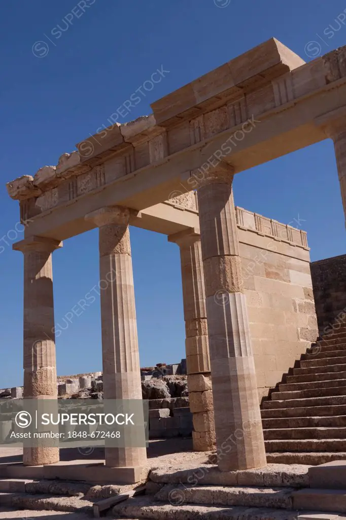 Acropolis of Lindos, Lindos, Rhodes, Greece, Europe