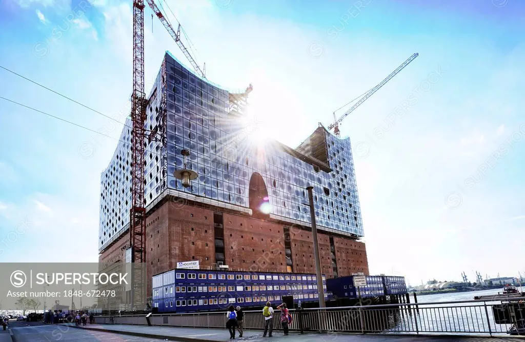 Elbe Philharmonic Hall under construction in the HafenCity of Hamburg, Germany, Europe