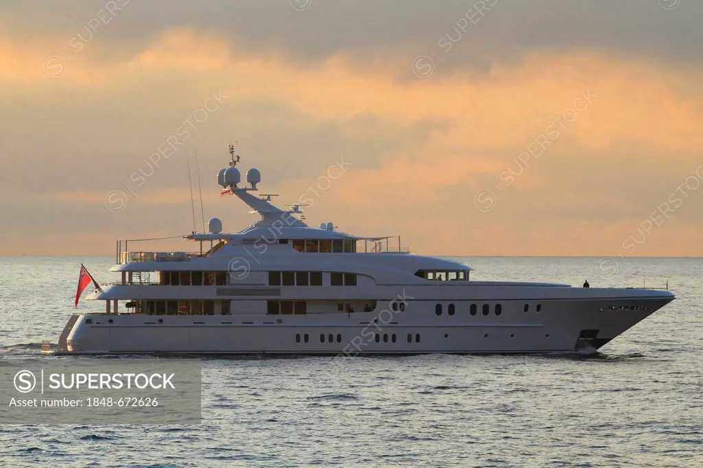 Arkley, a cruiser, off Monaco, built by Luerssen Yachts, length: 60 meters, built in 2009, Principality of Monaco, French Riviera, Mediterranean Sea, ...