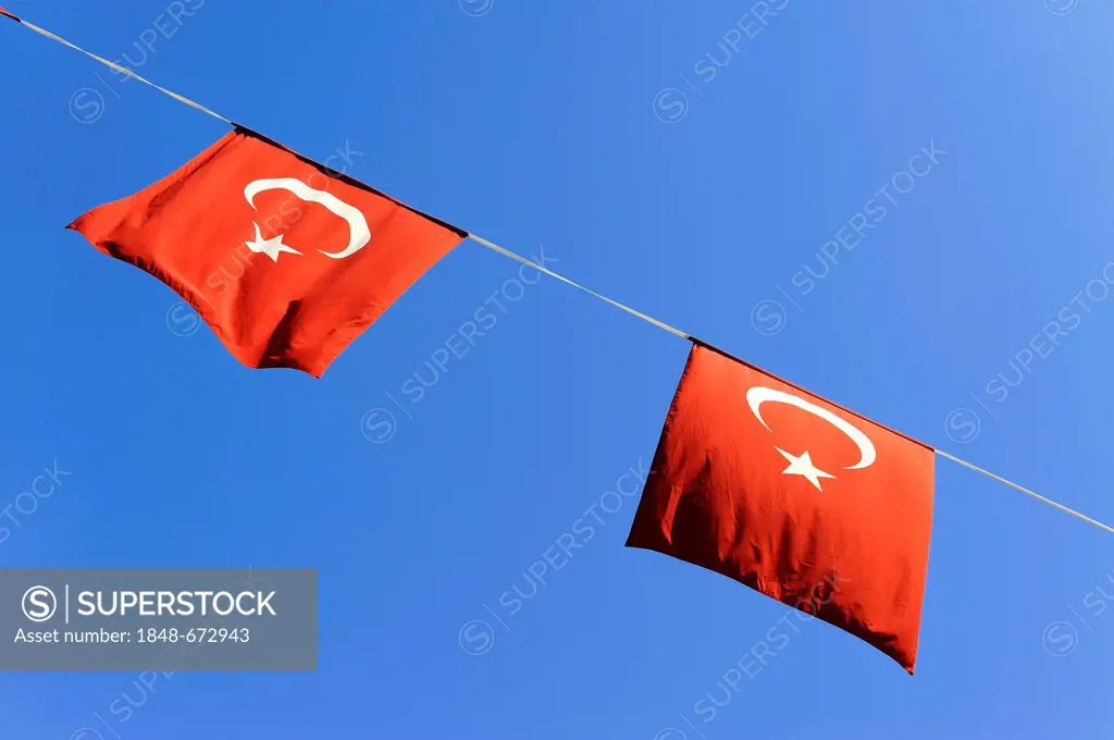 Turkish national flags, Istanbul, Turkey