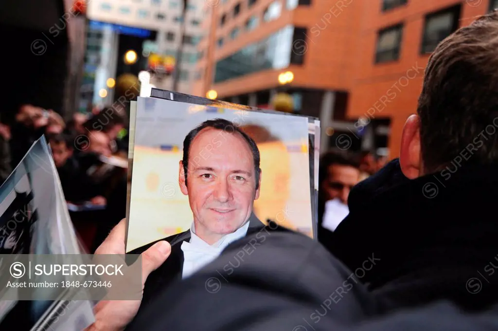 Autograph hunters waiting for the Hollywood actor Kevin Spacey after the photocall for the film MARGIN CALL, Berlinale, 61 International Film Festival...