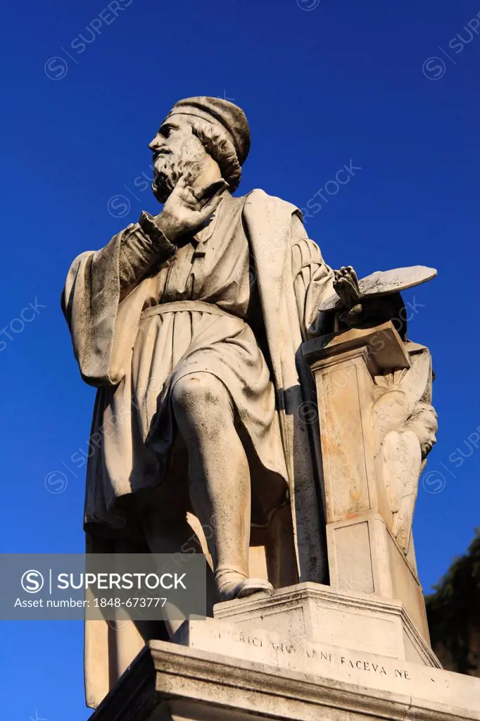 Statue by Parmigianino, Piazzale della Steccata, Parma, Emilia-Romagna, Italy, Europe, PublicGround