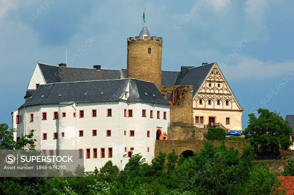 Burg Scharfenstein castle, Drebach, Erzgebirge, Ore Mountains, Saxony, Germany, Europe