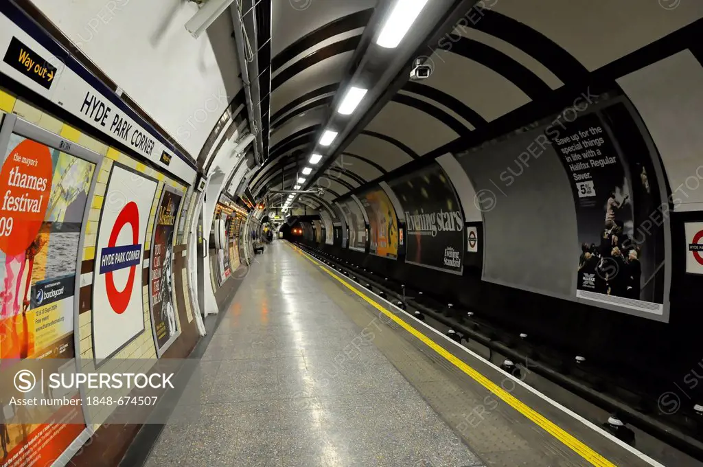 Underground railway station, Hyde Park Corner, London, England, United Kingdom, Europe