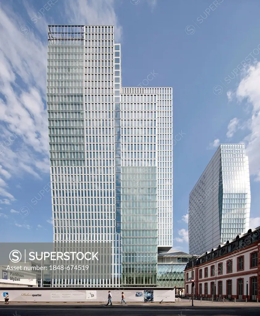Nextower office tower, Jumeirah Hotel, Palais Quartier district, Frankfurt am Main, Hesse, Germany, Europe, PublicGround