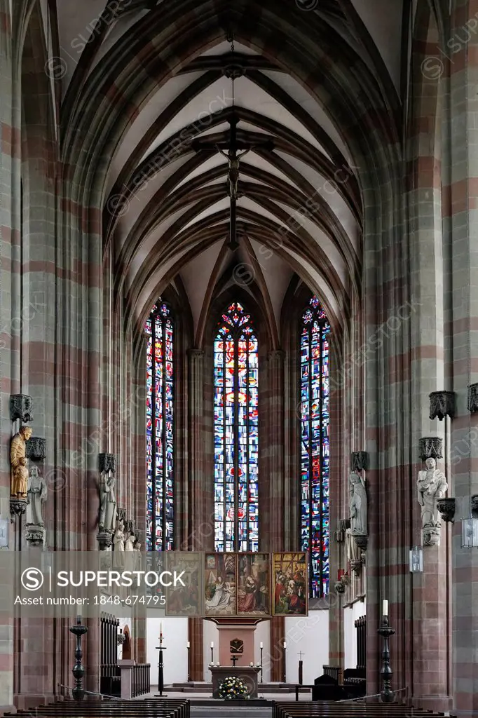 Gothic hall church Marienkapelle chapel, Wuerzburg, Lower Franconia, Bavaria, Germany, Europe