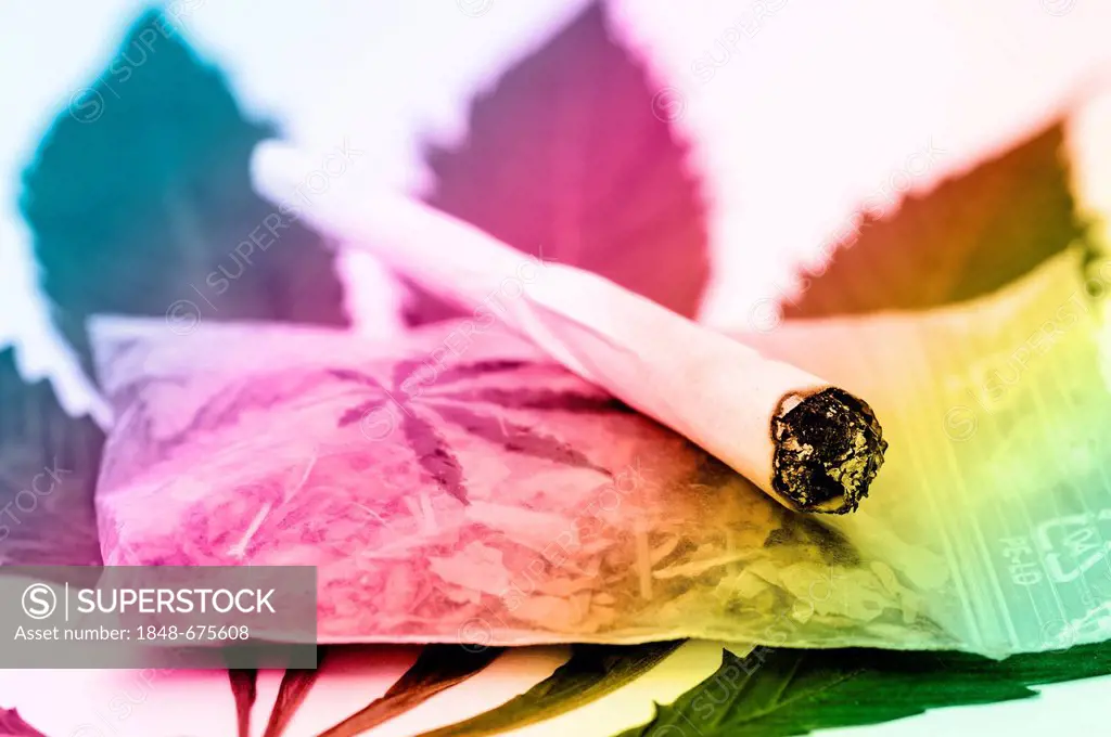 Joint on a cannabis leaf