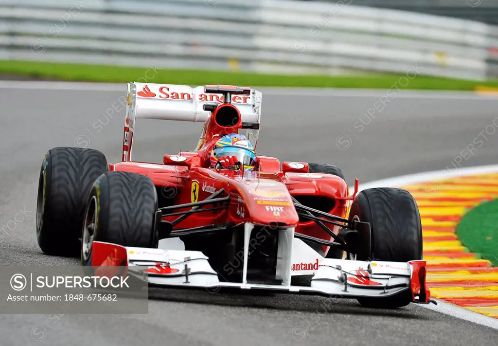 Fernando Alonso, ESP, Ferrari Formula 1 race car, Formula 1, Belgian Grand Prix 2011, Spa-Francorchamps race track, Belgium, Europe