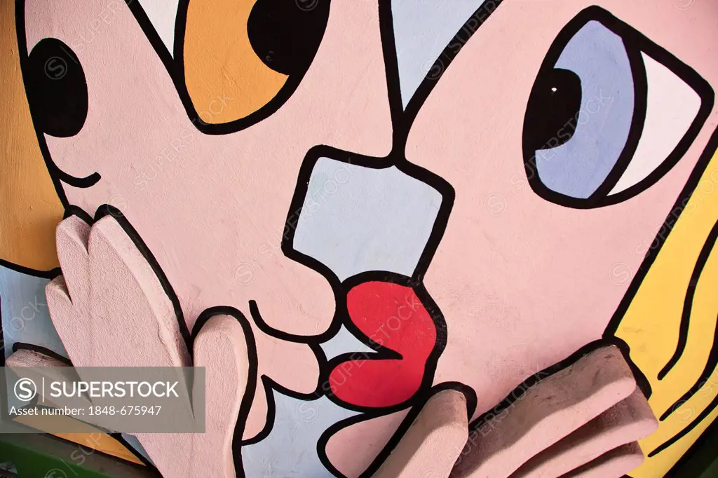 Detail, kissing couple, Happy RIZZI House, Braunschweig, Lower Saxony, Germany, Europe