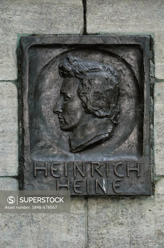 Heinrich Heine monument, Taunusanlage park, Frankfurt am Main, Hesse, Germany, Europe
