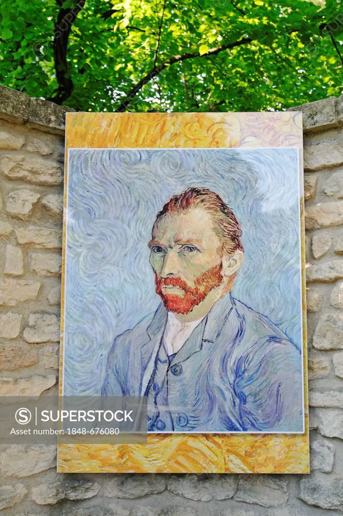 Self portrait of Vincent Van Gogh, Saint Paul de Mausole monastery, mental hospital, stay of Vincent Van Gogh, museum, Saint Remy de Provence, Provenc...